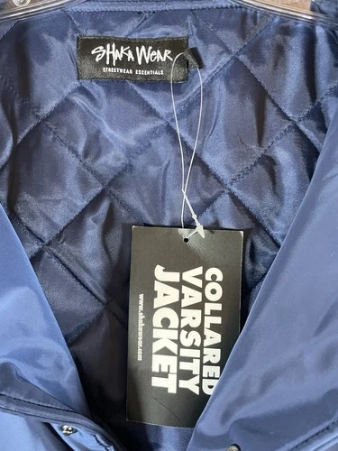 SHAKA Wear Men’s Blue Varsity Bomber Jacket Large NWT image 2