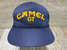 Vintage Camel Trucker Hat Navy Blue GT Racing Snapback Cap read issue