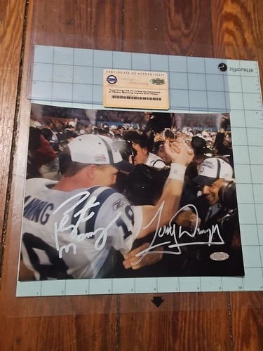 Peyton Manning and Tony Dungy Super Bowl XLI Autographed 8x10 Photo Steiner COA