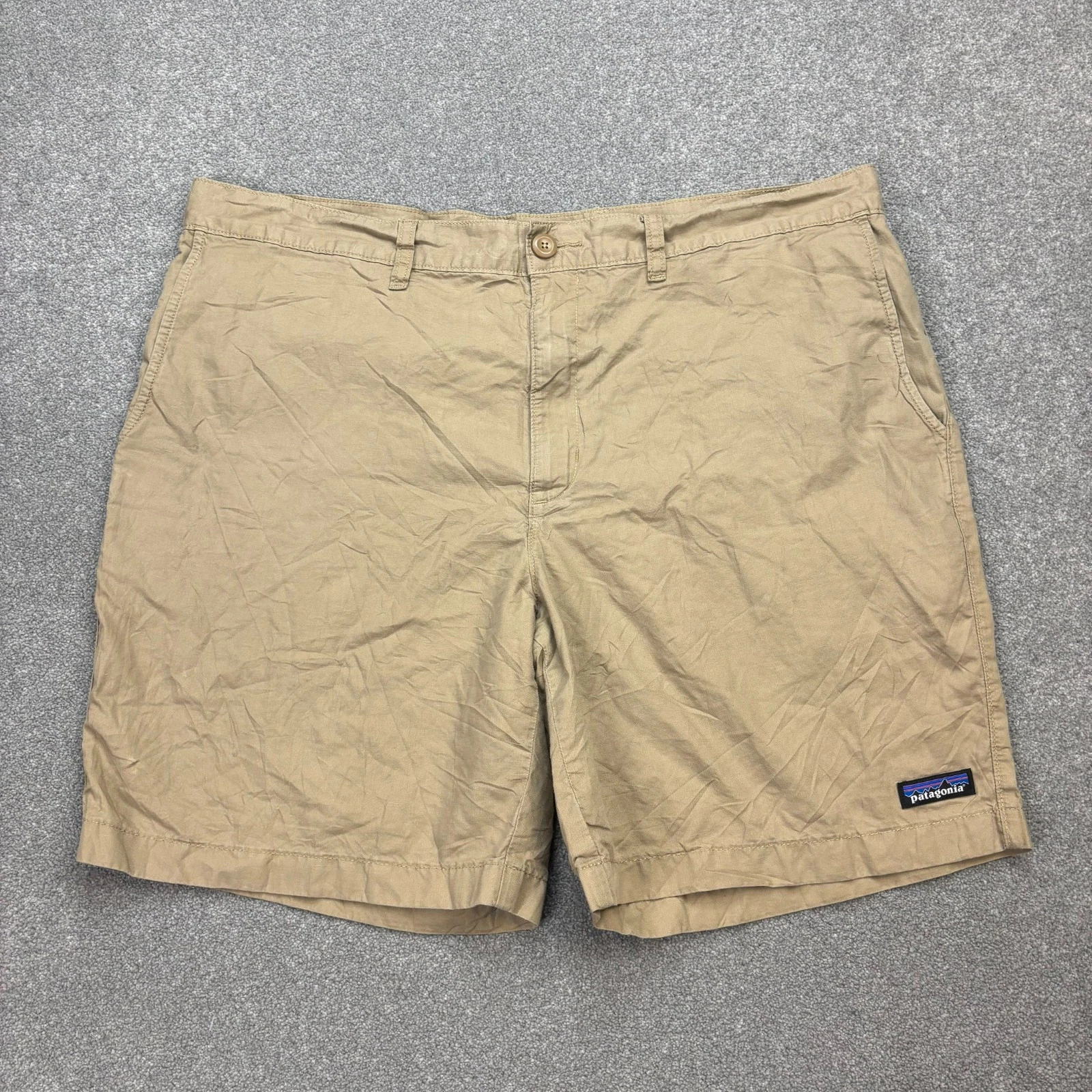 Patagonia Shorts Adult W38 Brown 8" Inseam Canvas Hemp Hiking All-Wear Men*
