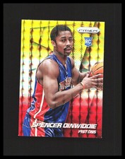 2014-15 Spencer Dinwiddie Rookie Card  - Panini Yellow Prizm #281 Pistons. rookie card picture