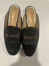 Sam Edelman Linnie Bit Mule Black Leather Slip-On Loafers Womens Size 6