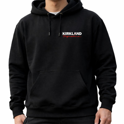 Kirkland Signature Black Hoodie Premium Heavy Blend Pullover Fan