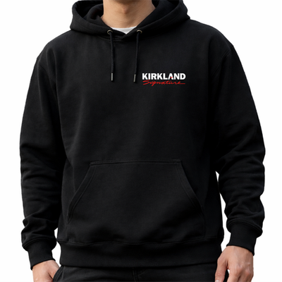 Kirkland Signature Black Hoodie Premium Heavy Blend Pullover Fan