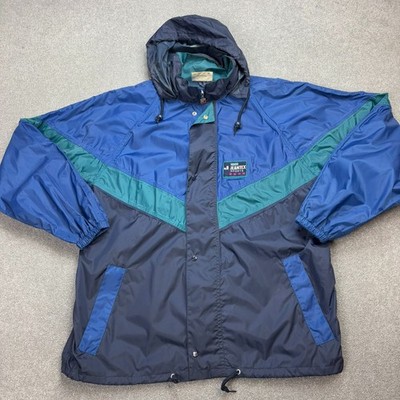 Jeantex Jacket Adult Medium Blue Windbreaker Lightweight 90s Retro Coat Men