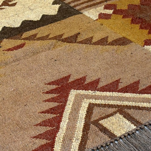 Abstract Luxury Wool Jute Kilim Rug Carpet 4x6 ft Flatweave Bedroom - Picture 5 of 5