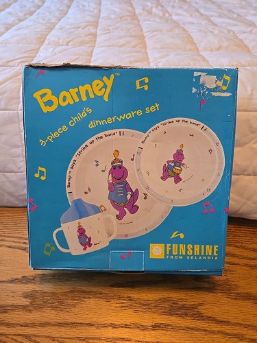 Funshine from Selandia Barney 3-Piece Plastic Dinnerware Set Bowl Plate Cup