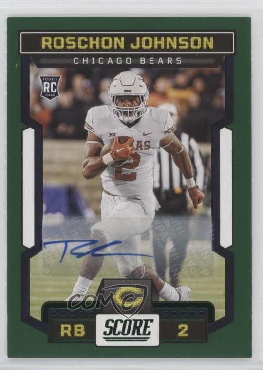 2023 Score Rookies Green Signatures Roschon Johnson #335 Rookie Auto RC