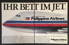 1981 PHILIPPINE Airlines Boeing 747 FIRST CLASS SKYBEDS ad airways advert