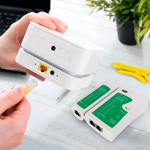 9-Piece RJ45 Crimping Tool Kit with Case CAT5/6 Lan Cable Network Tester Repair - Picture 8 of 10