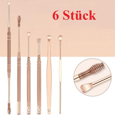 6 Stücke Edelstahl Ohr Pick Kürette Ohrenschmalz Entferner