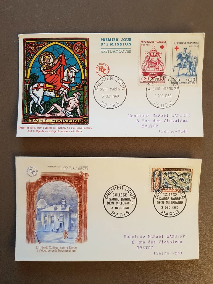 FDC : Nouveau : 6 enveloppes 1er jour d'émission :  novembre à décembre 1960 - Photo 4/4