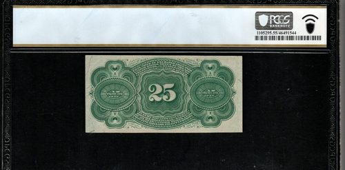 FR-1302 25c Fourth Issue Fractional Currency - Graded PCGS 55 PPQ - AD9 - Picture 2 of 2