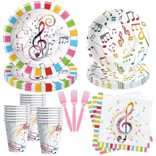 Music Theme Party Decorations Dinnerware, Music Notes Party Supplies, Plate, ...