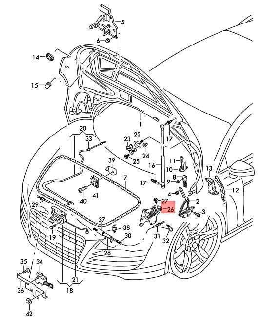 NEU AUDI R8 422 423 427 429 DECKELSCHLOSS 420823655 08-14 ORIGINAL  