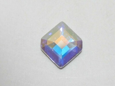 12 Pcs HEXAGON SMALL 6.7X5.6mm CRYSTAL AB STAR BRIGHT FLAT BACK Rhinestones