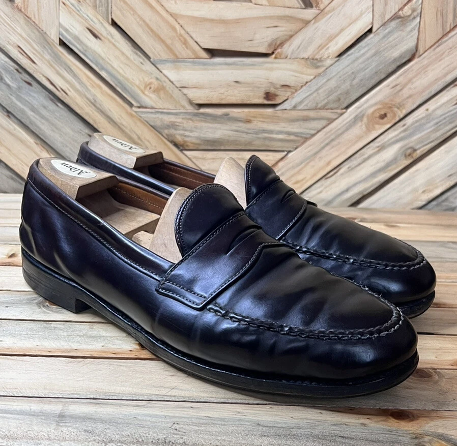 Alden #986 Leisure Shell Cordovan Brown Hand Sewn Penny Loafers Size US 11.5 B/D