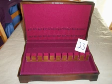 VTG WOOD INTERNATIONAL 1847 ROGERS BROS FLATWARE HOLDER STORAGE BOX CHEST CASE