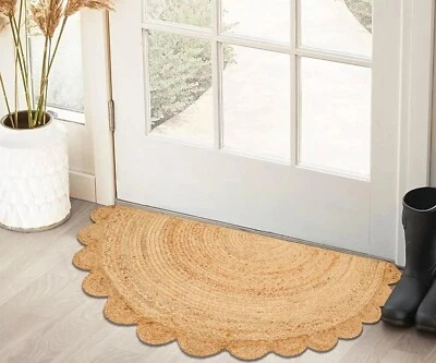Door Runner Rug Handmade Floor Door Mat for Stairs Doors Half Circle Jute Mat - Image 1 of 3