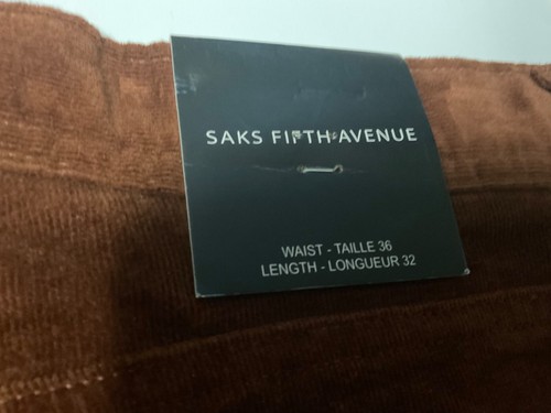 NEW Men’s 36x32 SAK’S FIFTH AVENUE brown PANTS dress jeans Macy’s Nordstrom polo - Picture 7 of 8