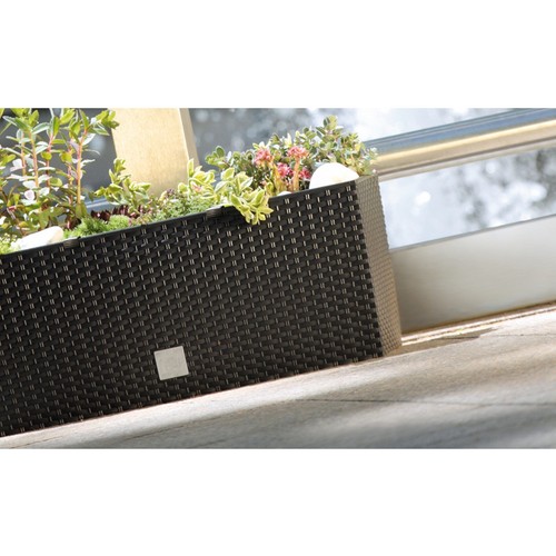 Plant Pot Rattan Effect Flower Pot Trapezoidal Planter Box Feet 4 Colours 3 Size - Picture 8 of 42