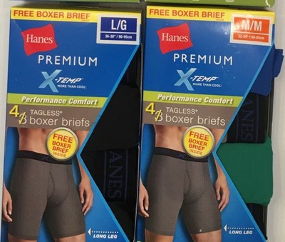 hanes premium women's 4pk comfortsoft waistband with cotton long leg boxer briefs
