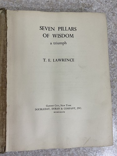 Seven pillars of wisdom : a triumph, by T. E. Lawrence. 1935 1st edition - Picture 4 of 11