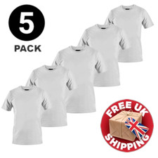 5 PACK Men's T-Shirt Heavy Cotton Plain Short Sleeve Tees 100% Cotton Blank Tees