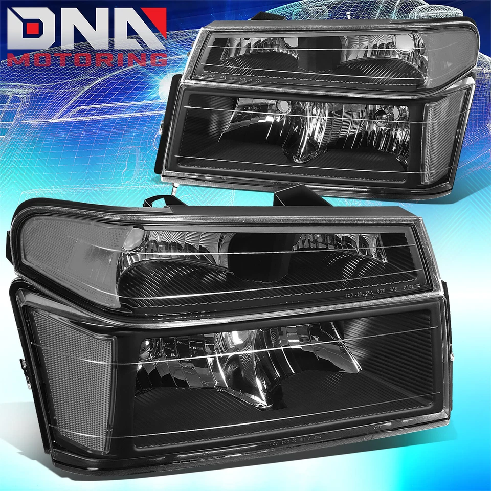 PARA CHEVY COLORADO/GMC 2004-2012 CANYON FARO LÁMPARA CON KIT LED + VENTILADOR FRÍO NEGRO Foto 2 de 4