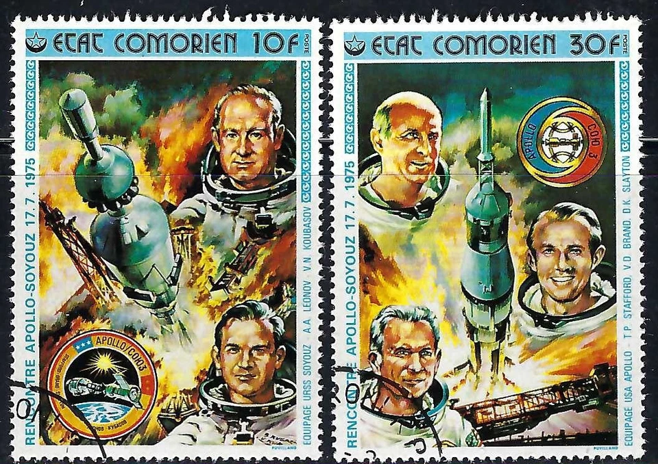 Comoros 1975 6v. CTO NH - US-Russia "Apollo Soyuz" Project • Space • Rockets - Image 2 of 4