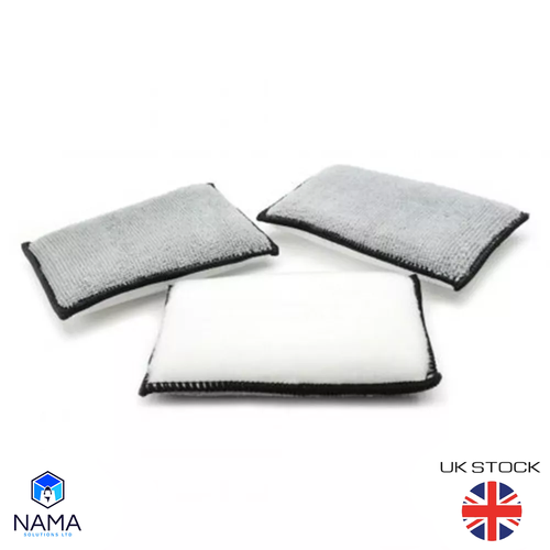 10 Multi Purpose Interior Exterior Car Cleaning Scrub Pad Sponge Wiping Towel UK - Picture 4 of 6
