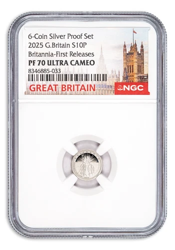 2025 10P Great Britain Silver 1/20 oz Proof Britannia NGC PF70 FR - 750 Minted!