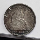1854 Liberty Seated Half Dollar - AU Details, Heavy Rim Damage (#59625-L)