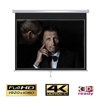 4:3 Rolloleinwand Beamer Heimkino Projektor Präsentation FullHD 