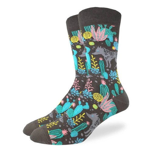 Southwestern Wolf Men's Crew Socks Size 10-13 Blue Good Luck Socks Fashion New* - 第 1/1 張圖片