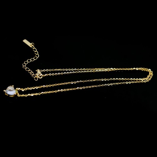 Gemstone 7 x 7 MM. White Topaz & Green Peridot Pendant & Necklace 19" 925 Silver - Picture 4 of 5