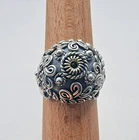 VINTAGE LARGE ARTISAN 925 STERLING SILVER FILIGREE RING SIZE 8.5