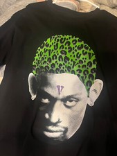 VLONE Dennis Rodman Cheetah Print T-Shirt Black LARGE