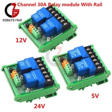 2 Channel 30A DC 5/12/24V Relay Module Optocoupler Isolation High Low Trigger