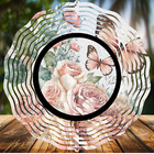Rose and Butterfly, Wind Spinners 8" Sublimated, High Quality Aluminum (ws150)