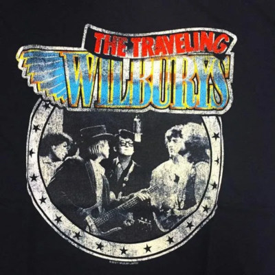 The Traveling Wilburys Band member Country Black T-Shirt Gift Fans NG2719