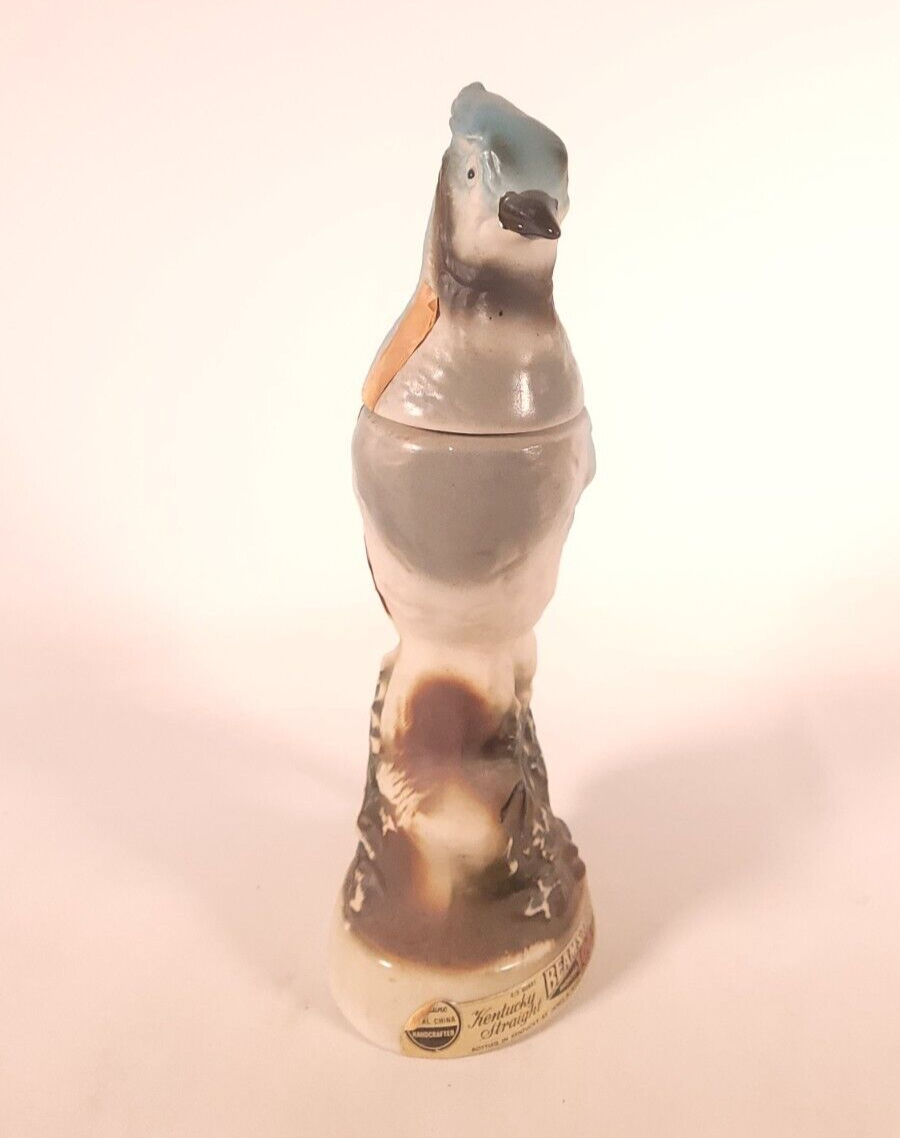 1969 Jim Beam Trophy Blue Jay Bird 13" Empty Decanter Hunting, Bird