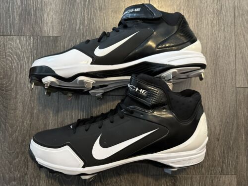 Nike Alpha Huarache Elite 4 Mid schwarz weiß Baseball Stollen 467796-010 Herren Größe 15 - Bild 3 von 8