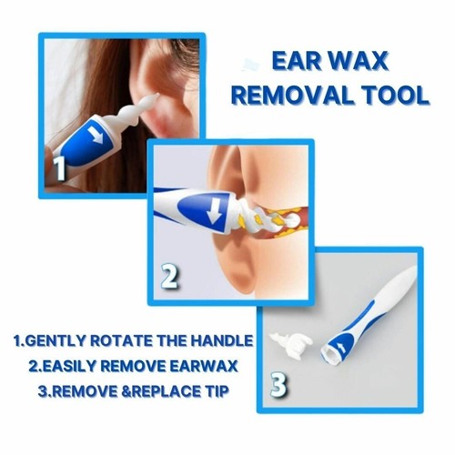 Ear Wax Remover Soft Silicone Removal Tool Spiral Tip Earwax Cleaner Adults Kids - Picture 5 of 14