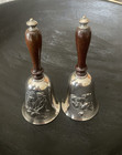 Two Limited Edition Gorham Silver Norman Rockwell Bells Brown & Bigelow Art 1979