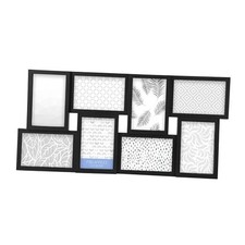 24 x 12 Inch Photo Collage Frame, Displays Four 4x6 and Four 8 Opening Black