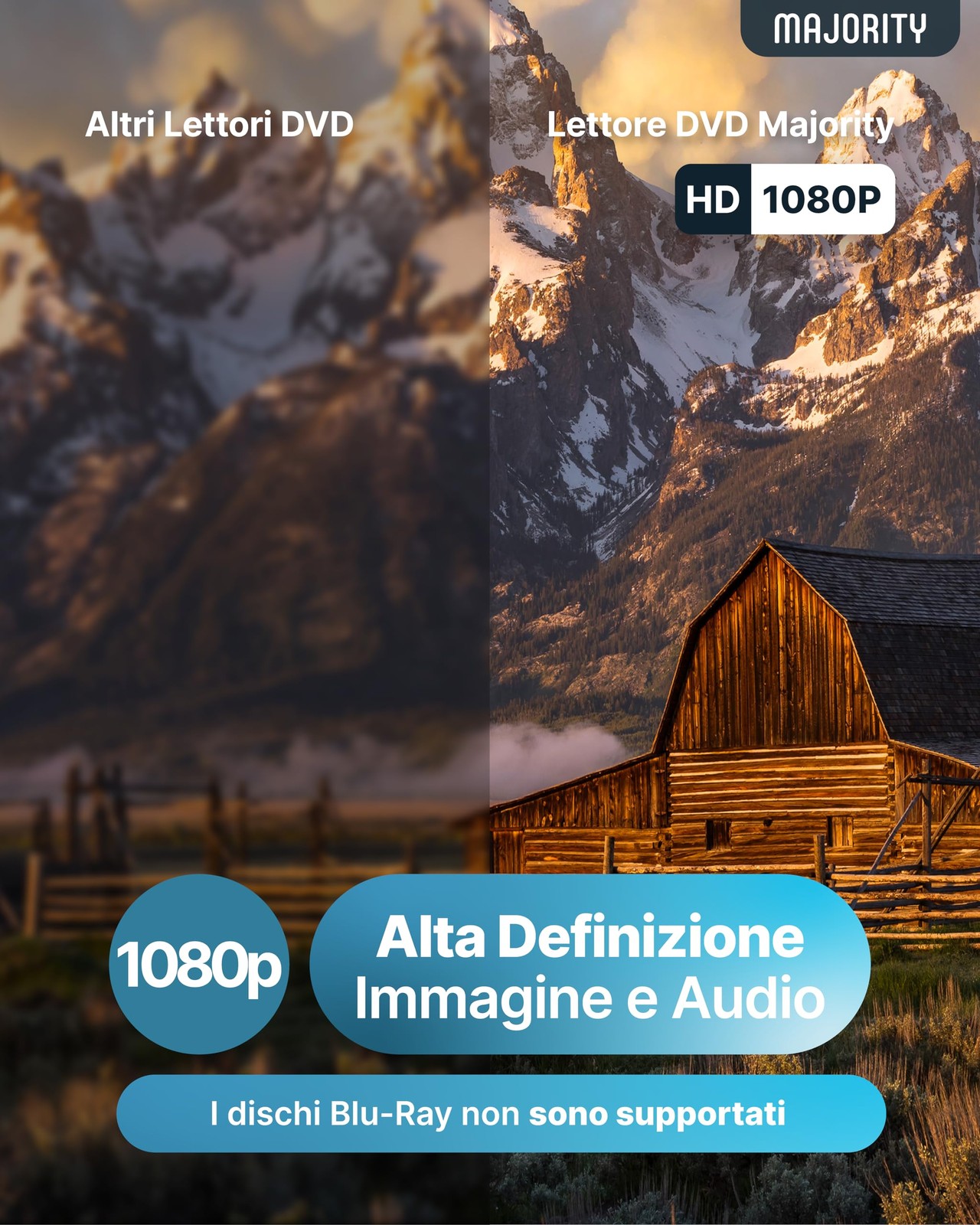 MAJORITY DVD Lettore per TV e Smart TV con HDMI 1080P Player Multizona Region foto 4