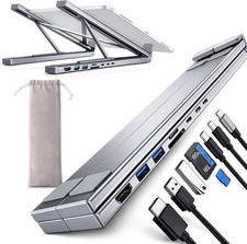 8-In-1 USB-C Docking Station Laptop Stand with 4K HDMI, 100W PD Fast Charging Hu