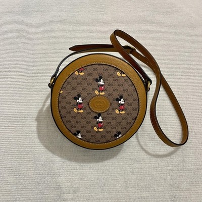 Gucci X Disney Collaboration Mickey Mouse Print Logo Canvas - Excellent #YKT1EX