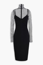 VALENTINO GARAVANI mesh crepe Dress Women Size 38 black Genuine